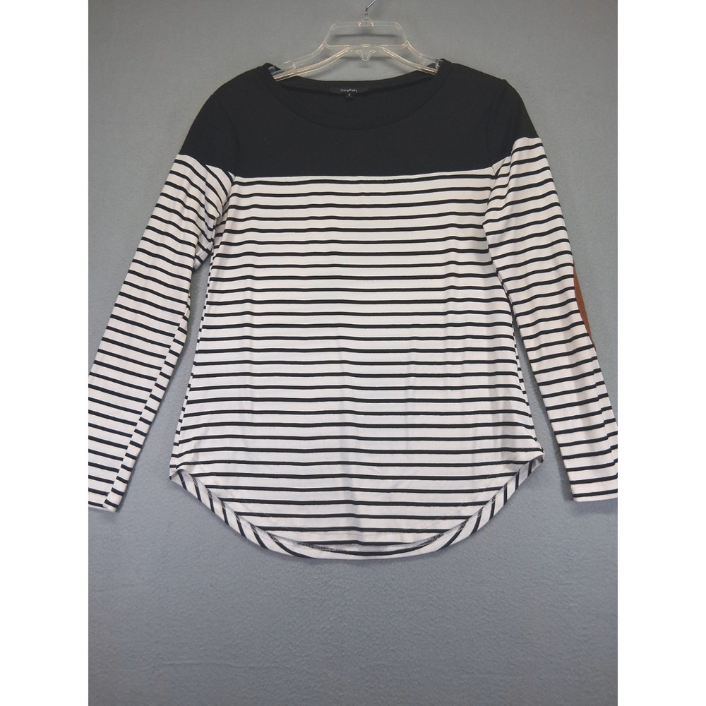 Roly Poly Women Stripped Black/‎ White Long Sleeve Blouse Size S